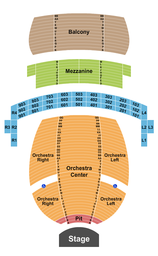 Connor Palace Theatre SIX Seating Chart